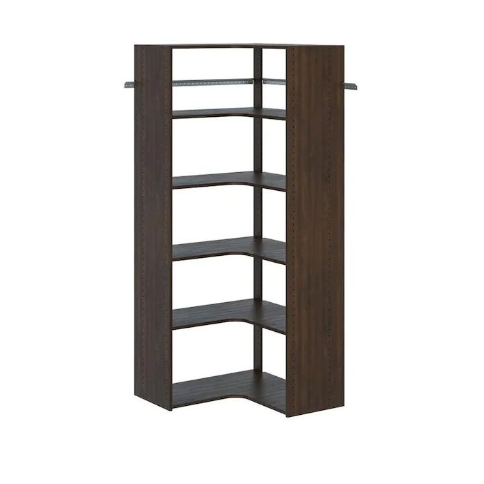 Corner Tower Closet Storage Wall Mounted Wardrobe Organizer Kit System with Shelves