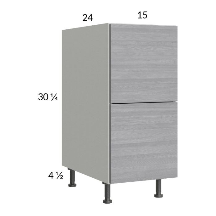 Euro Grey 15" 2-Drawer Base Cabinet
