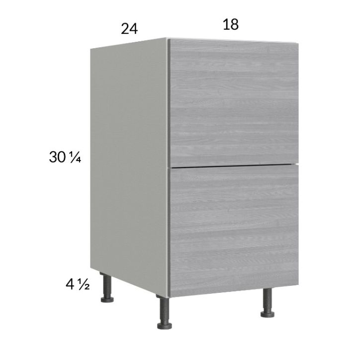 Euro Grey 18" 2-Drawer Base Cabinet