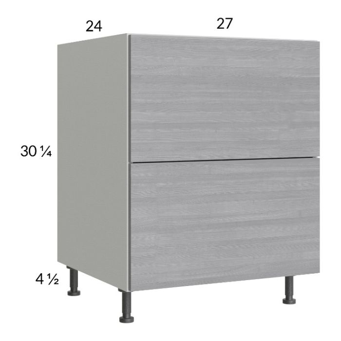Euro Grey 27" 2-Drawer Base Cabinet