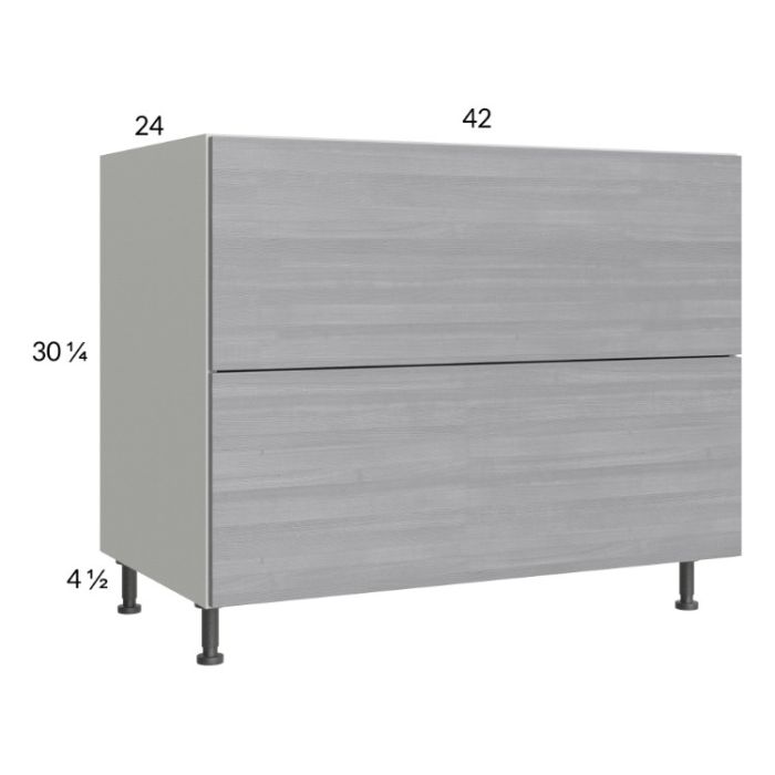 Euro Grey 42" 2-Drawer Base Cabinet
