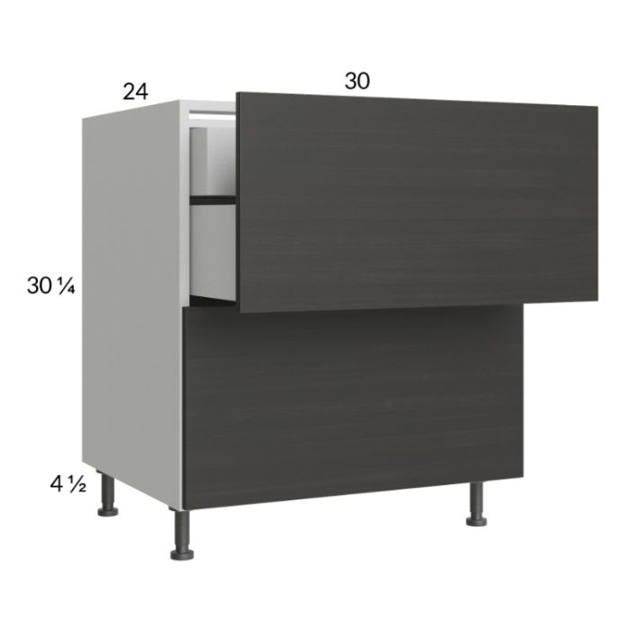 Euro Cafe 30" 2-Drawer Base Cabinet with 1 Inner Drawer
