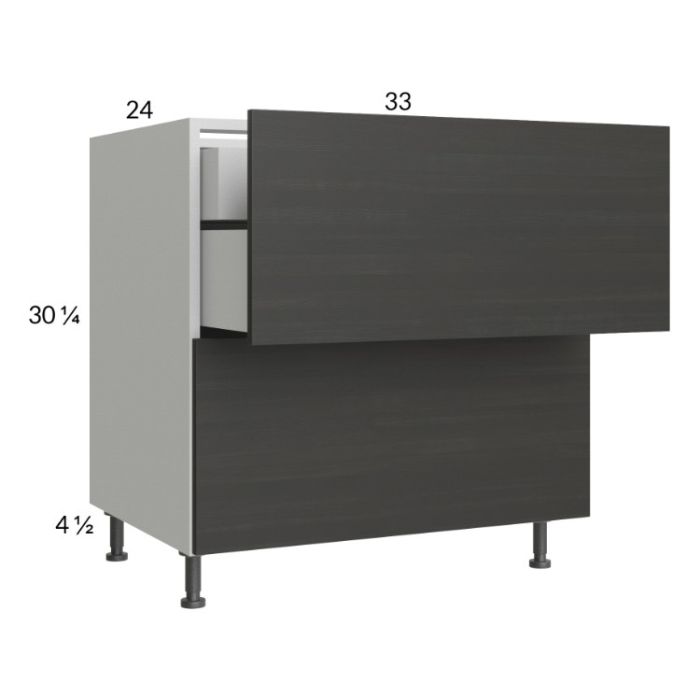 Euro Cafe 33" 2-Drawer Base Cabinet with 1 Inner Drawer