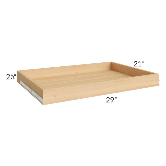Alpine White Shaker 33" Roll Out Tray with a Dovetailed Drawer Box