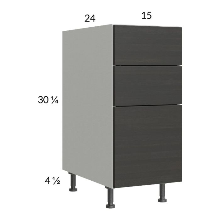 Euro Cafe 15" 3-Drawer Base Cabinet