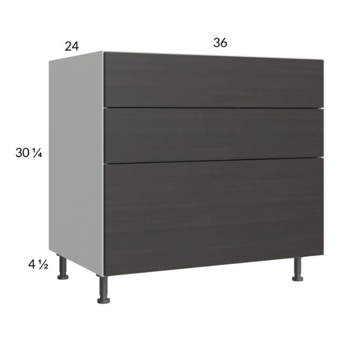Euro Cafe 36" 3-Drawer Base Cabinet
