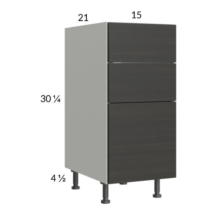 Euro Cafe 15" 3-Drawer Vanity Base Cabinet
