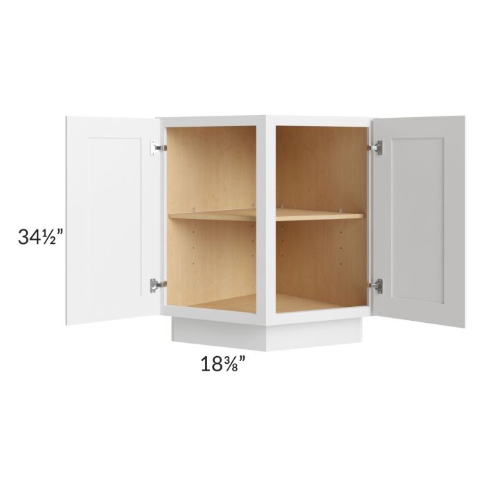 Alpine White Shaker 24" Angle Base Cabinet
