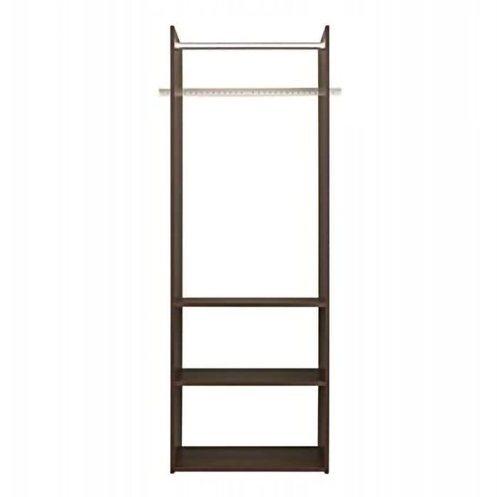 Vertical Hanging Tower Closet Storage Solution Organizer Accessory Kit with Clothes Rod and 2 Open Shelves