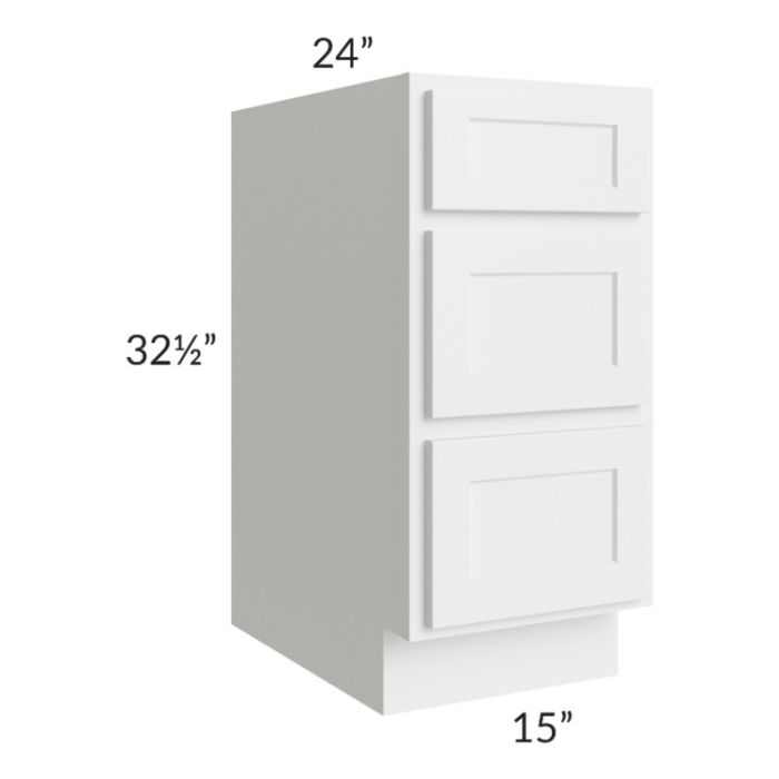 Stratus White ADA 15" Drawer Base Cabinet