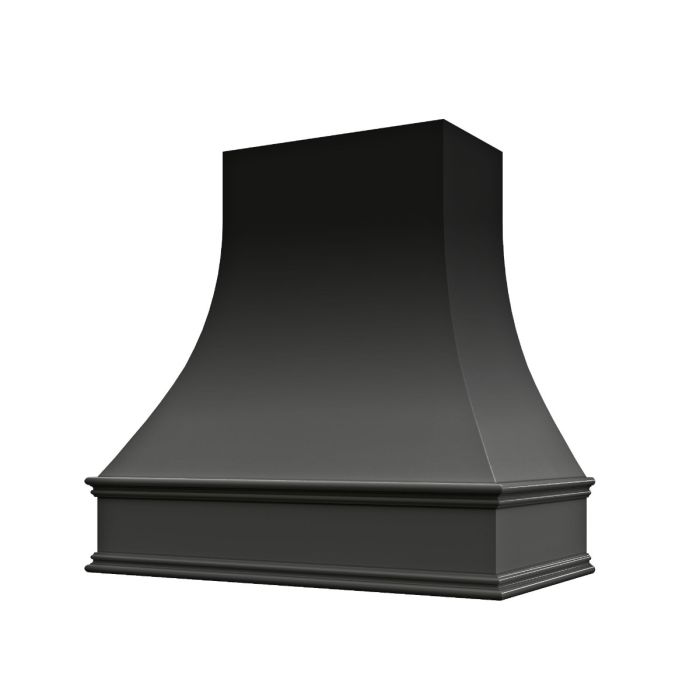Black Asheville Smooth Curved Hood with Classic Molding