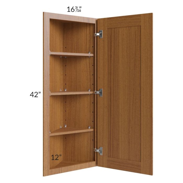 Artisan Walnut Shaker 12x42 Angle Wall Cabinet