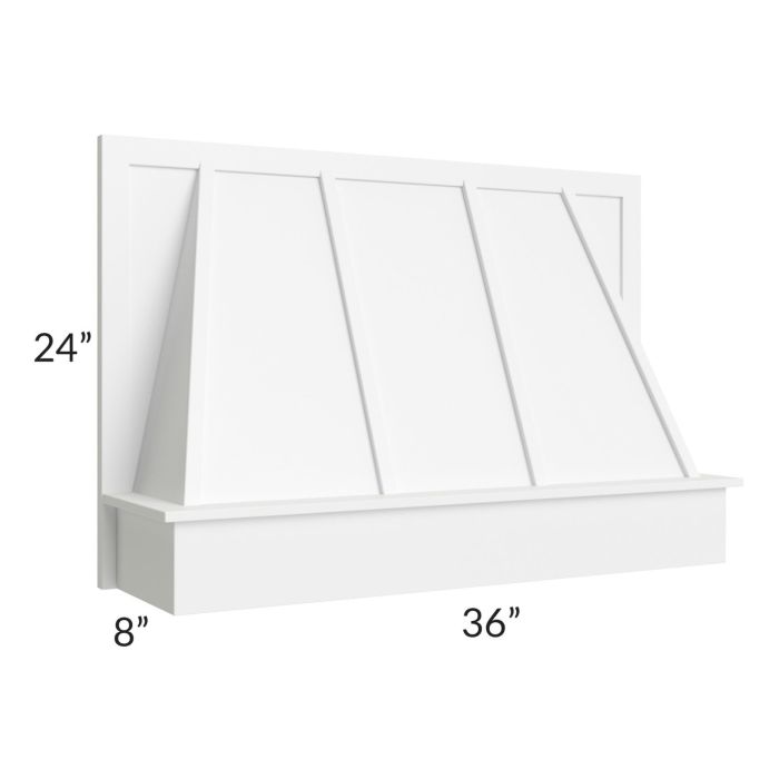 Alpine White Shaker 36" Wood Range Hood 