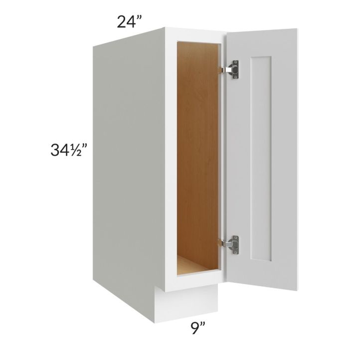 Stratton White Shaker 9" Full Height Door Base Cabinet