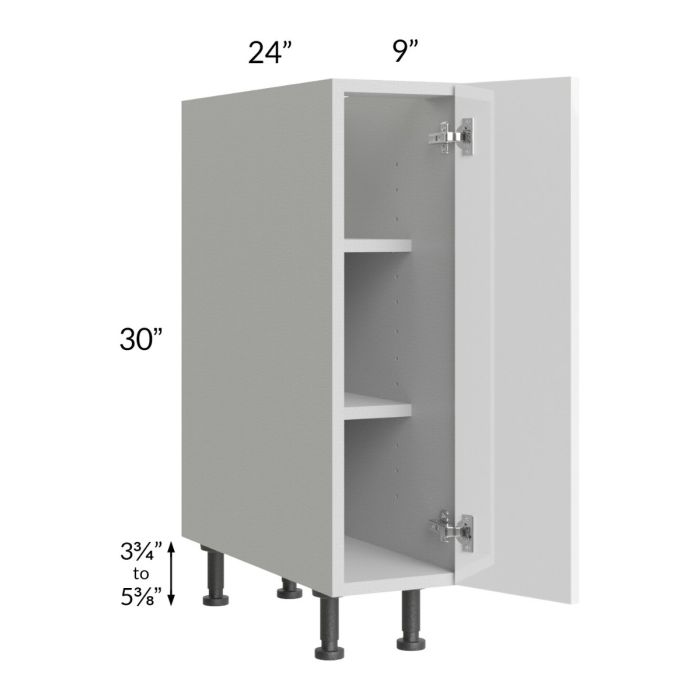 Milan White Gloss 9" Full Height Door Base Cabinet