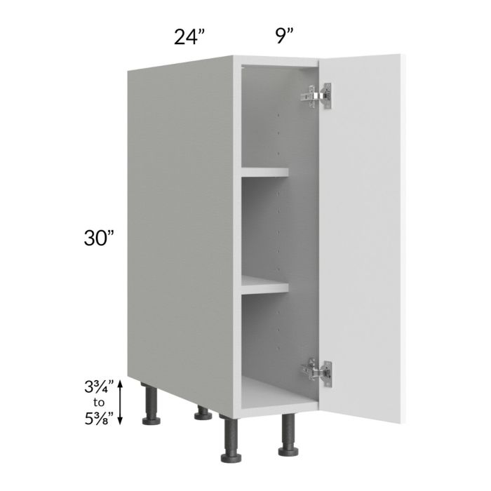 Milan White Matte 9" Full Height Door Base Cabinet
