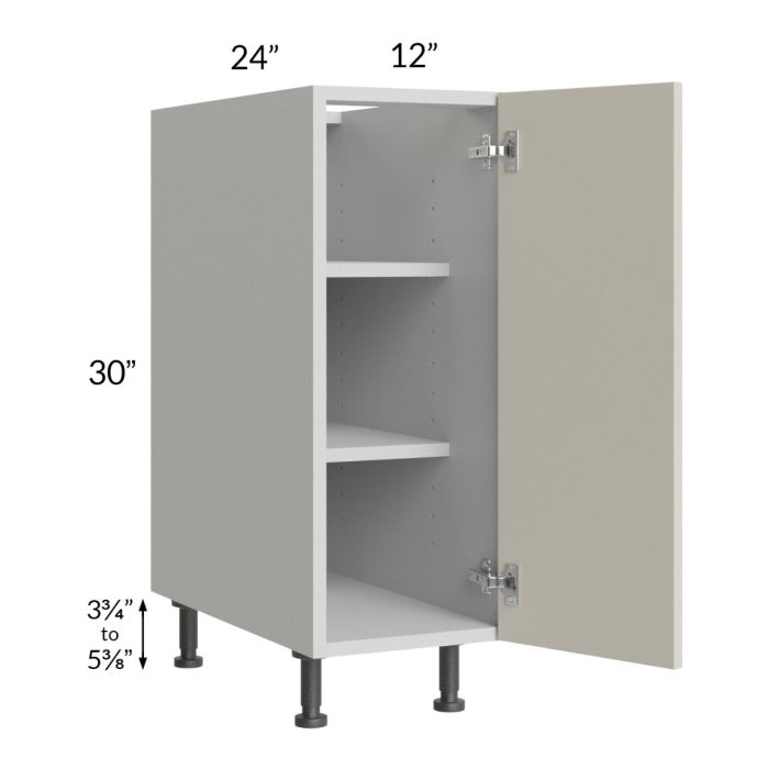 Milan Beige Matte 12" Full Height Door Base Cabinet