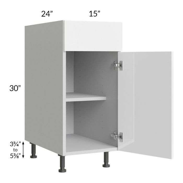 Milan White Gloss 15" Base Cabinet