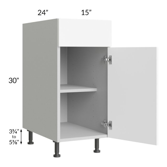 Milan White Matte 15" Base Cabinet