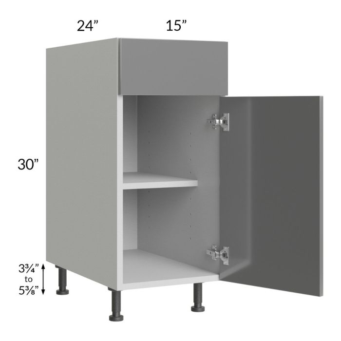 Milan Grey Gloss 15" Base Cabinet