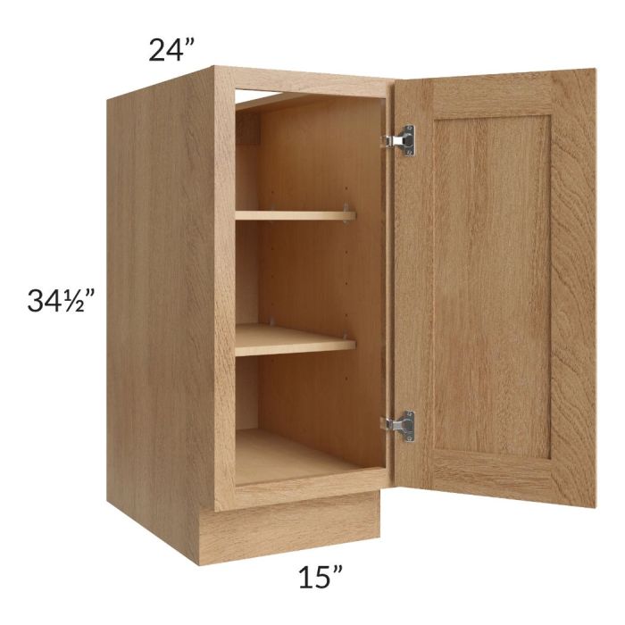 Midtown Timber Shaker 15" Full Height Door Base Cabinet