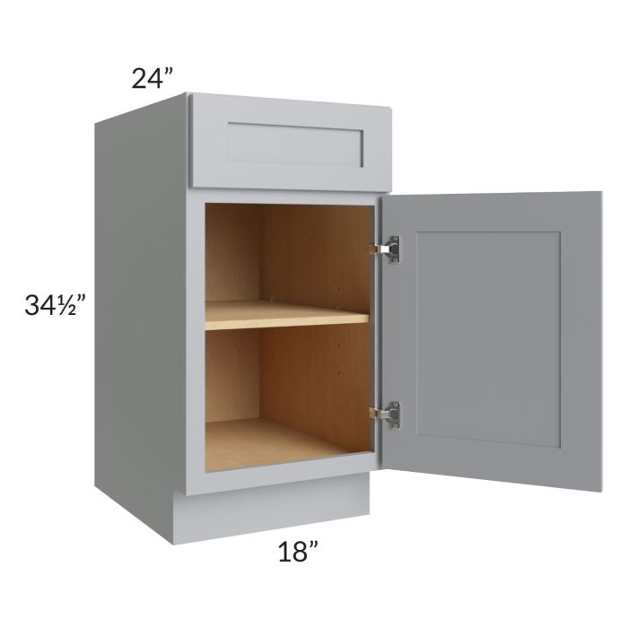 Asheville Grey Shaker 18" Full Height Door Base Cabinet