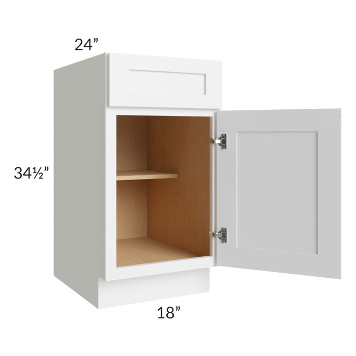 Alpine White Shaker 18" Base Cabinet 