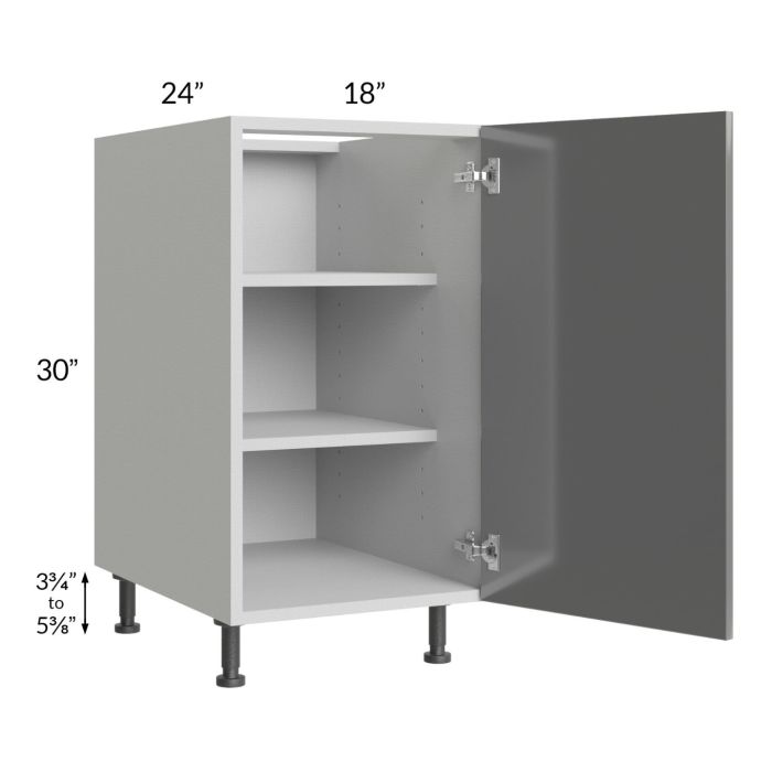 Milan Grey Gloss 18" Full Height Door Base Cabinet