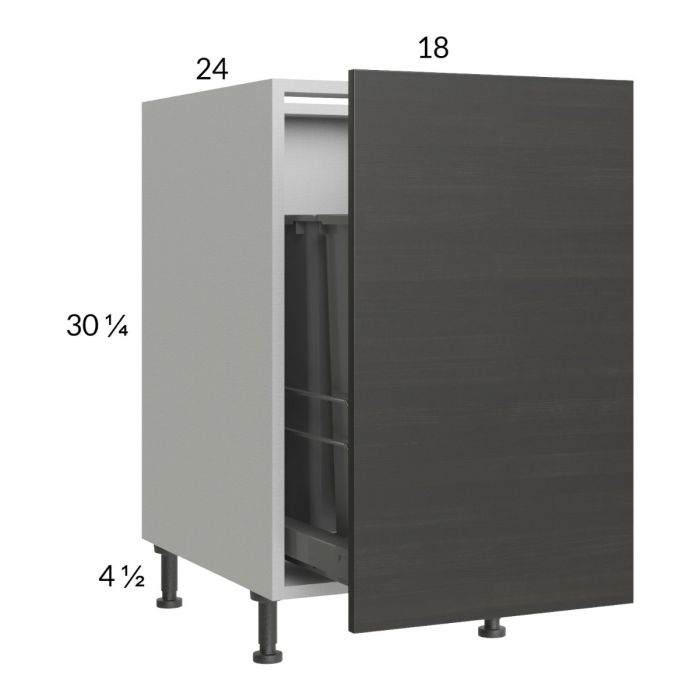 Euro Café 18" Full Height Door Base Cabinet with Single Trashcan Pullout