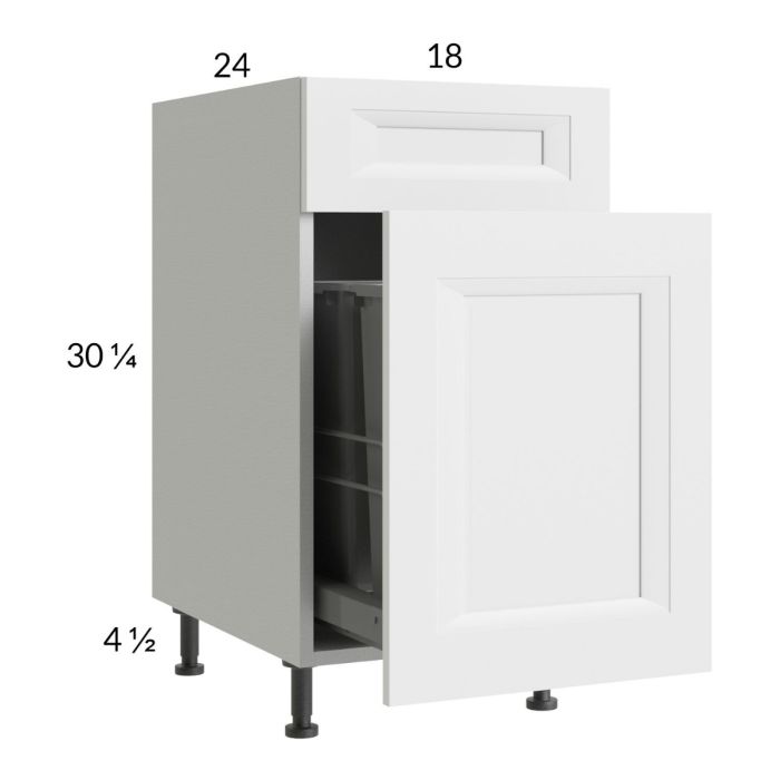 Harbor White 18" Base Cabinet with Single Trashcan Pullout