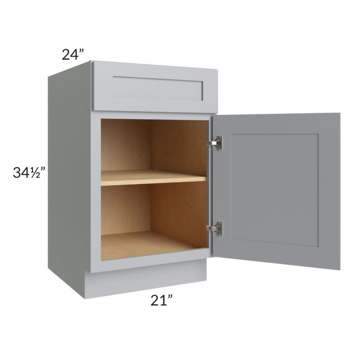 Asheville Grey Shaker 21" Full Height Door Base Cabinet