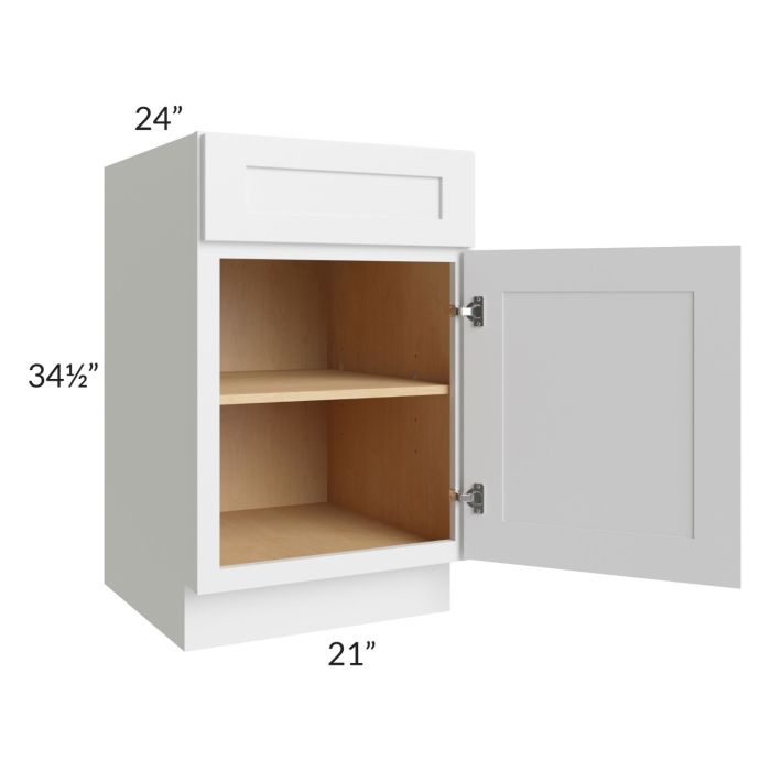 Asheville White Shaker 21" Base Cabinet