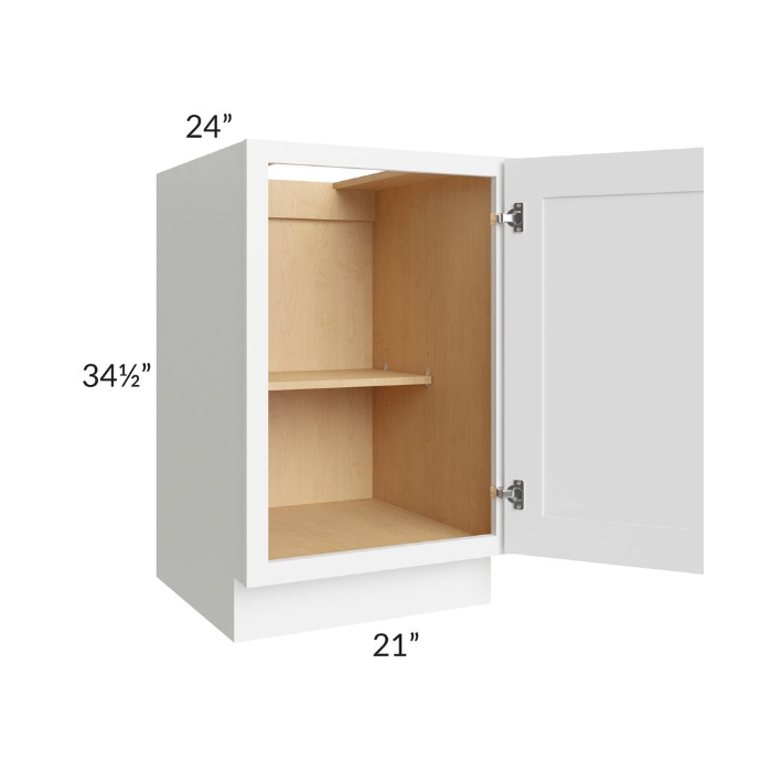 Brilliant White Shaker 21" Full Height Door Base Cabinet
SW-B21FH-Assembled