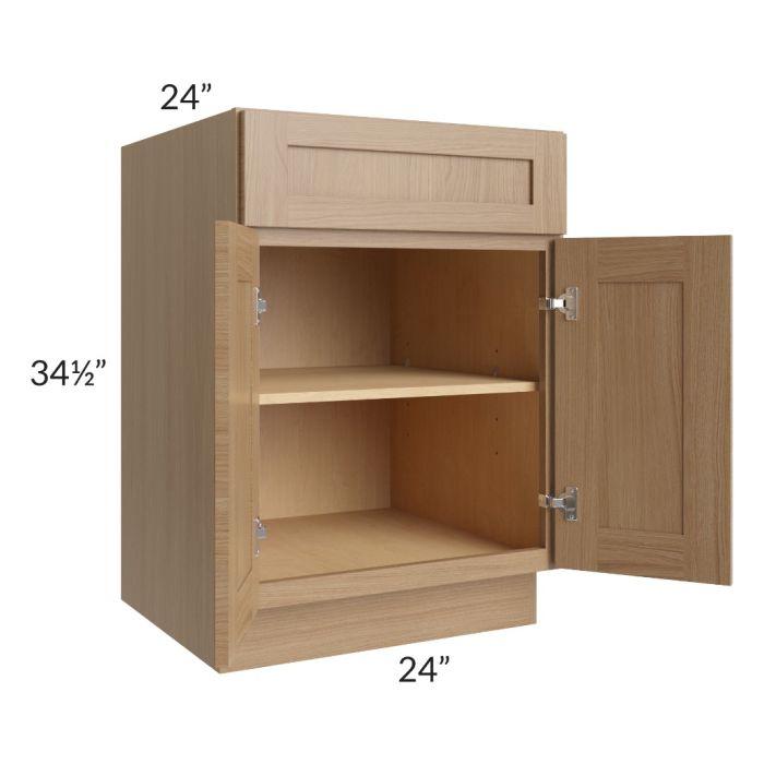Asheville Rift Oak Shaker 24" Full Height Door Base Cabinet