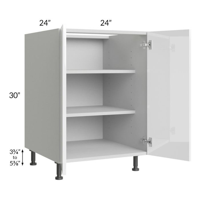Milan White Gloss 24" Full Height Door Base Cabinet