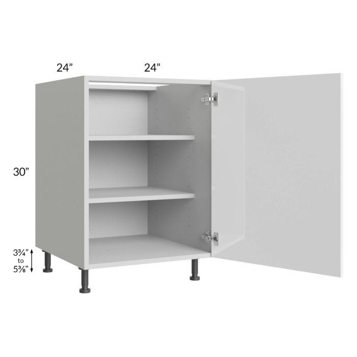 Milan White Gloss 24" Full Height Door Base Cabinet (1 door)