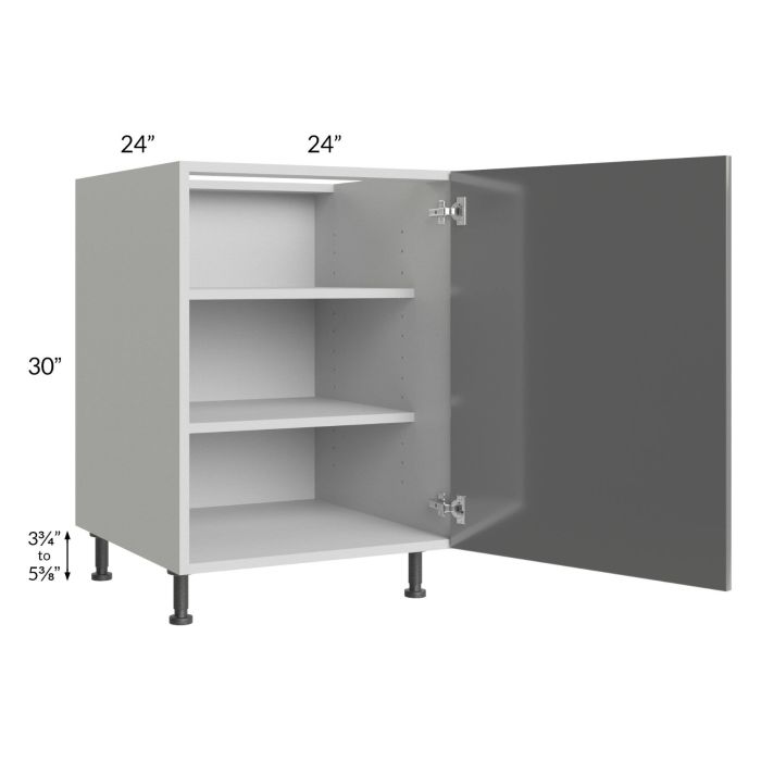 Milan Grey Gloss 24" Full Height Door Base Cabinet (1 door)