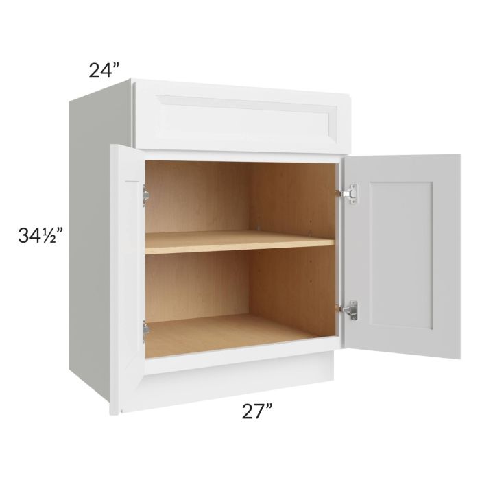 Bayville White 27" Full Height Door Base Cabinet