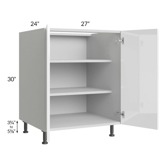 Milan White Gloss 27" Full Height Door Base Cabinet