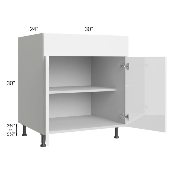Milan White Gloss 30" Base Cabinet