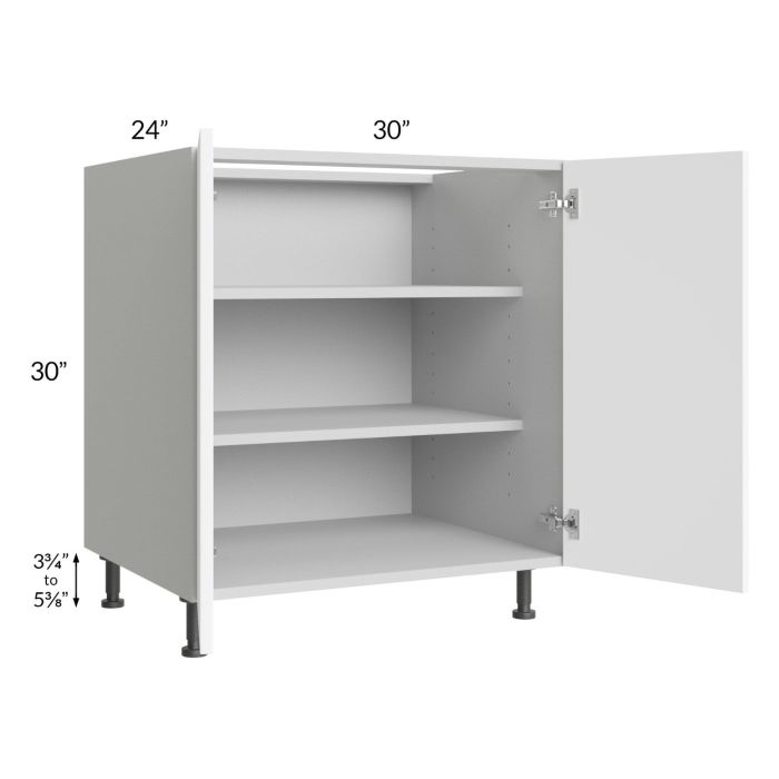 Milan White Matte 30" Full Height Door Base Cabinet