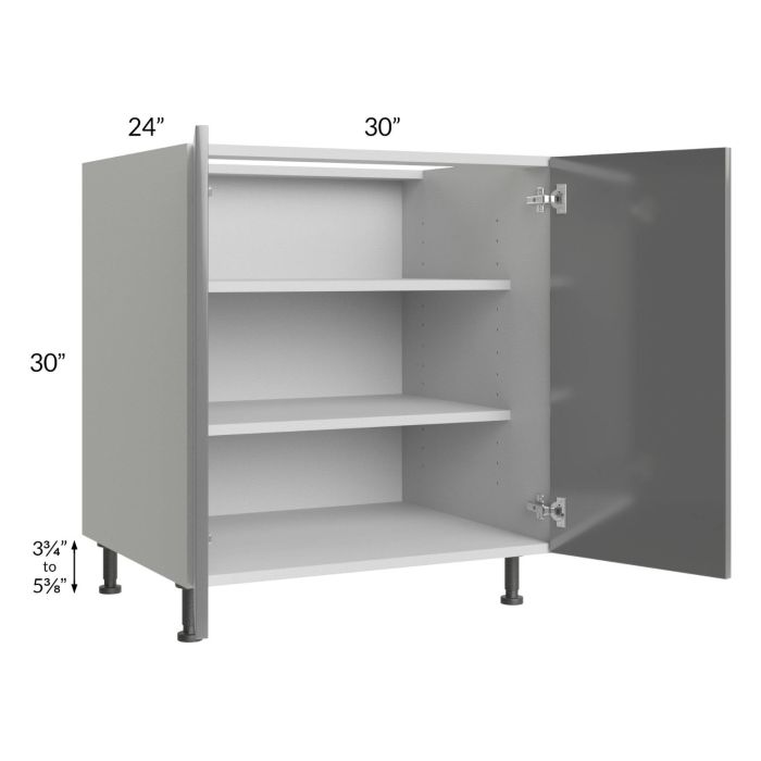 Milan Grey Gloss 30" Full Height Door Base Cabinet