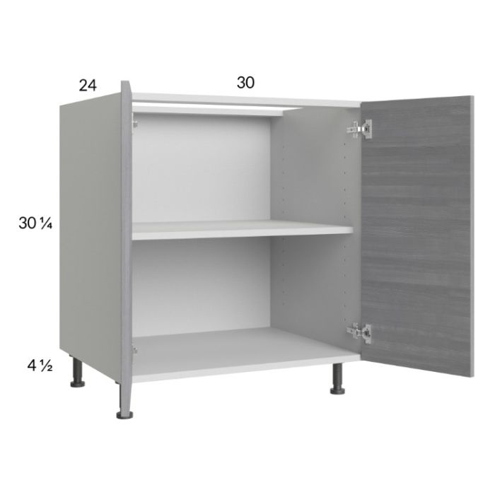Euro Grey 30" Full Height Door Base Cabinet
