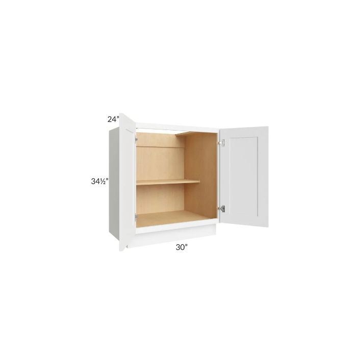 Brilliant White Shaker 30" Full Height Door Base Cabinet
SW-B30FH-Assembled