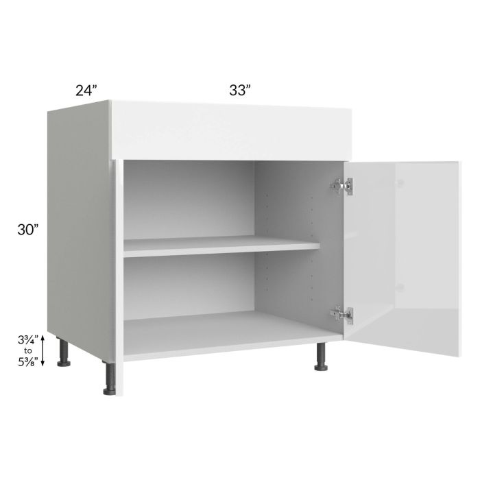 Milan White Gloss 33" Base Cabinet
