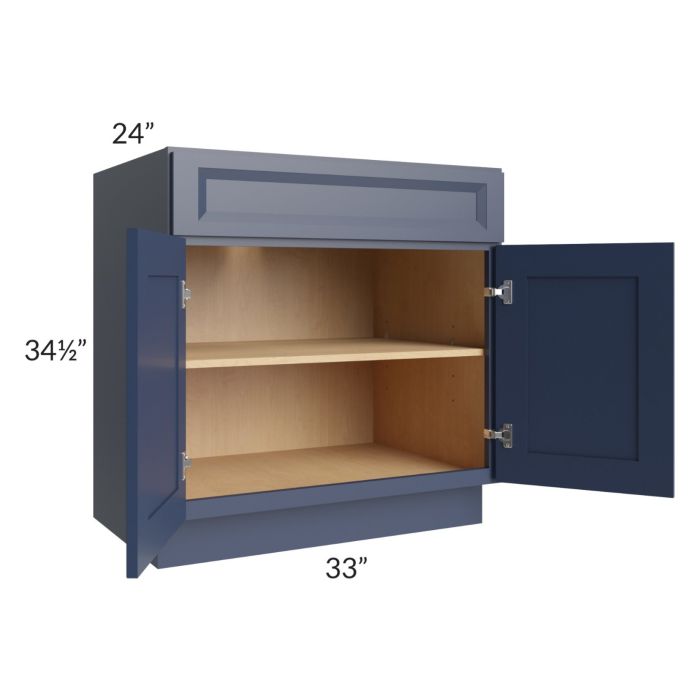 Bayville Blue 33" Full Height Door Base Cabinet