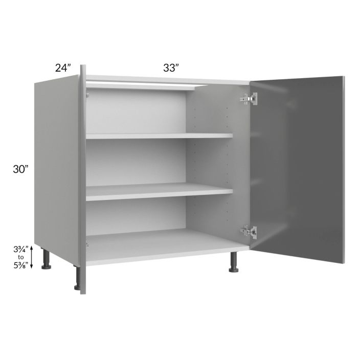 Milan Grey Gloss 33" Full Height Door Base Cabinet