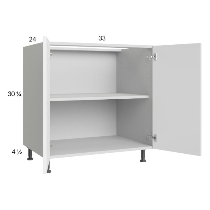 Euro Gloss White 33" Full Height Door Base Cabinet