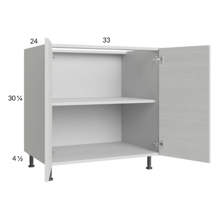 Euro White Grain 33" Full Height Door Base Cabinet