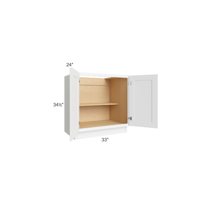 Brilliant White Shaker 33" Full Height Door Base Cabinet
SW-B33FH-Assembled